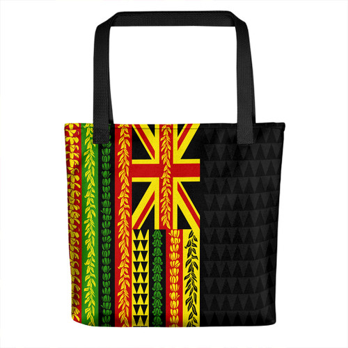 Hawaii Tote Bag Flag With Flower Lie Beautiful