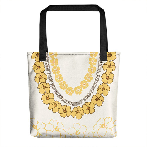 Hawaii Tote Bag Puakenikeni Lei Digital Style