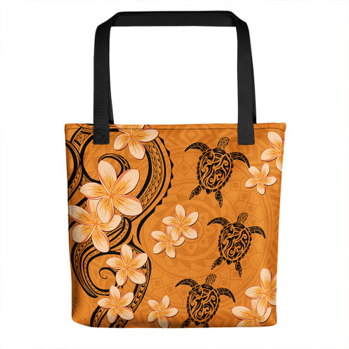 Hawaii Tote Bag Tribal Tattoo Polynesia Plumeria Flower