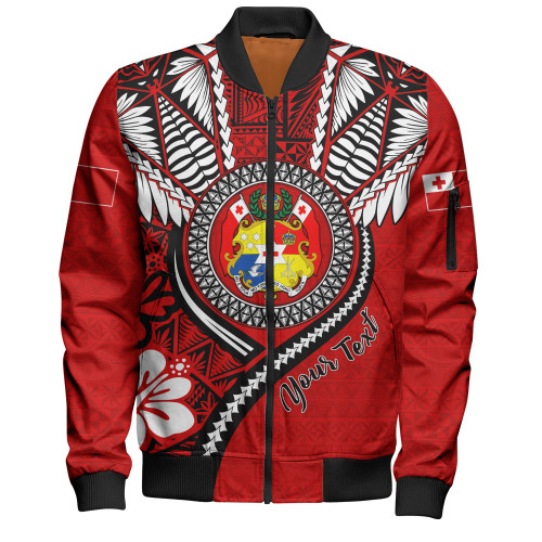 Tonga Bomber Jacket Custom Tribal Ngatu Pattern Circle Style