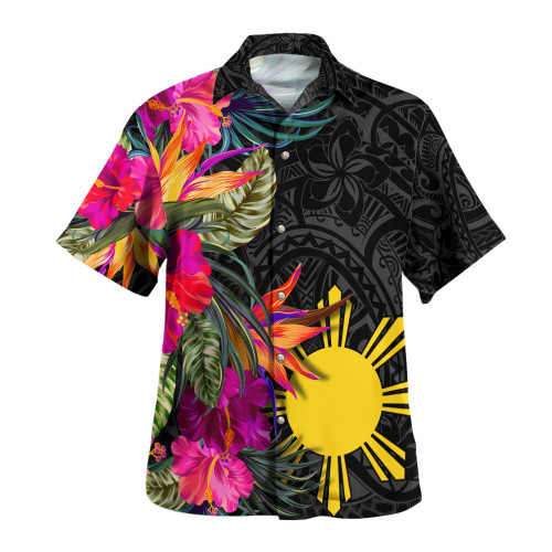 Philippines Filipinos Hawaiian Shirt Polynesian Hibiscus Pattern1