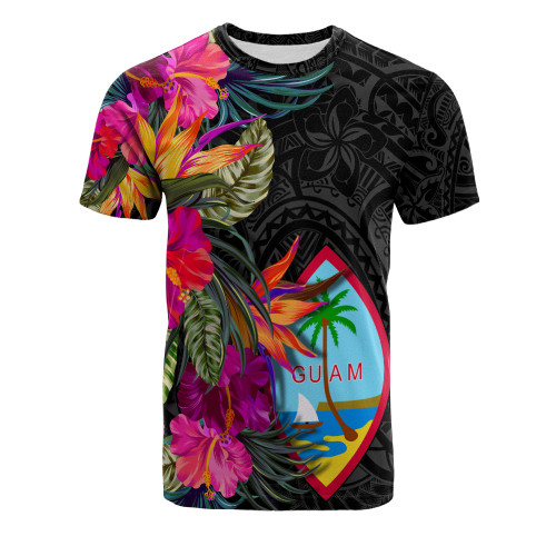 Guam T-Shirt Polynesian Hibiscus Pattern1