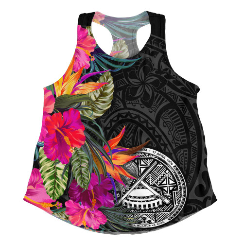 American Samoa Women Tank Polynesian Hibiscus Pattern1