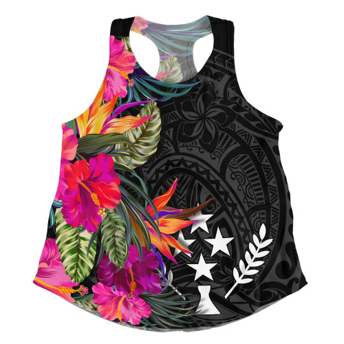 Kosrae Women Tank Polynesian Hibiscus Pattern1