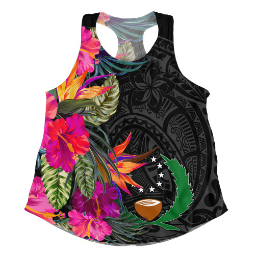 Pohnpei State Women Tank Polynesian Hibiscus Pattern1