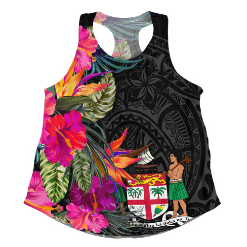 Fiji Women Tank Polynesian Hibiscus Pattern1