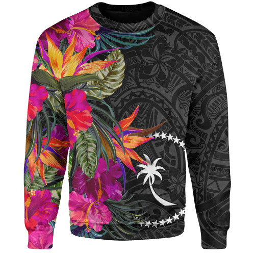 Chuuk State Sweatshirt Polynesian Hibiscus Pattern1