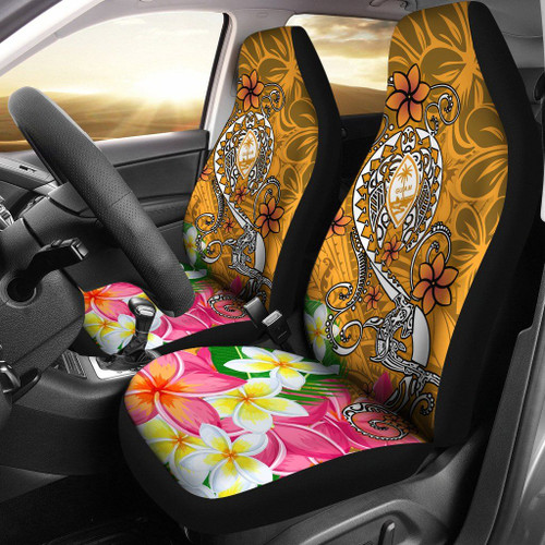 Guam Car Seat Covers - Turtle Plumeria (Gold)