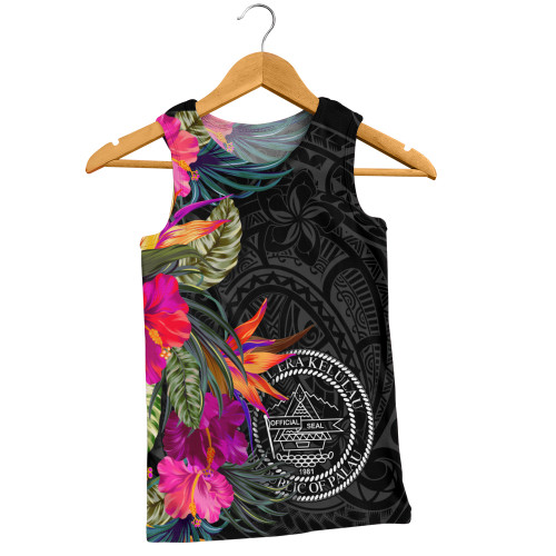 Palau Tank Top Polynesian Hibiscus Pattern1