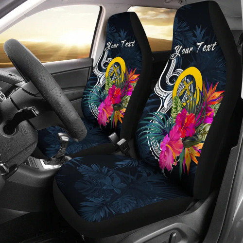 Vanuatu Polynesian Custom Personalised Car Seat Covers - Tropical Flower