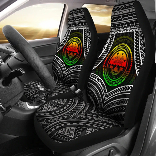 Federated States Of Micronesia Car Seat Covers - FSM Seal Reggae Color