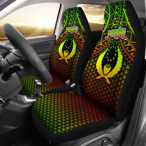 Polynesian Pohnpei Car Seat Covers - Reggae Vintage Polynesian Patterns