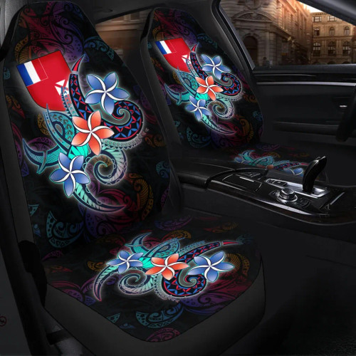 Wallis and Futuna Car Seat Cover - Plumeria Flowers Style