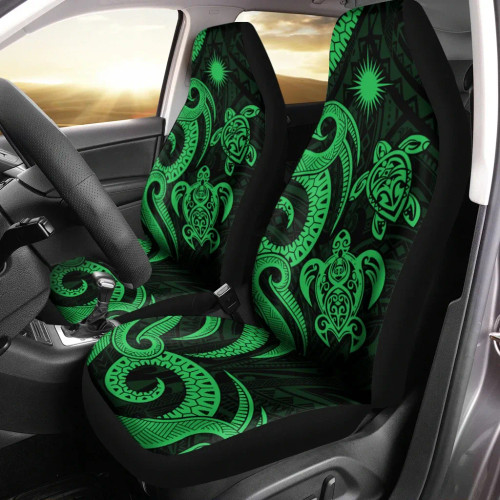 Northern Mariana Islands Car Seat Covers - Green Tentacle Turtle