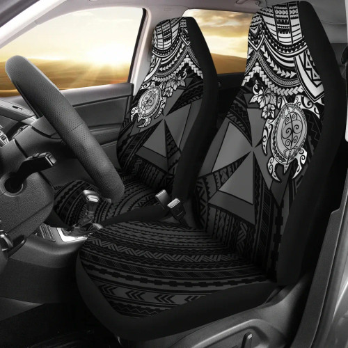 Wallis And Futuna Car Seat Covers - Wallis And Futuna Coat Of Arms White Turtle