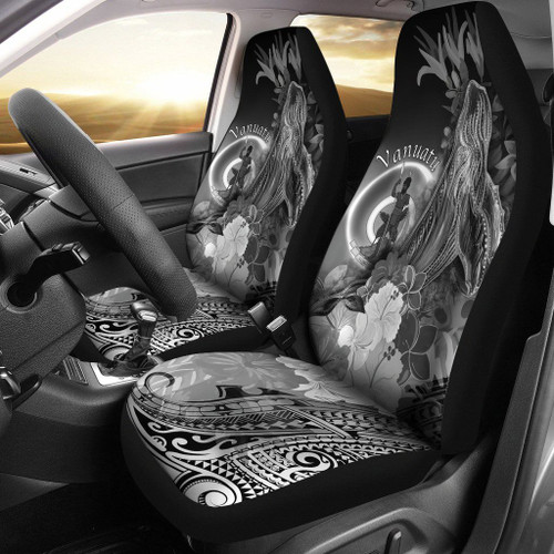 Vanuatu Car Seat Convers - Humpback Whale with Tropical Flowers (White)