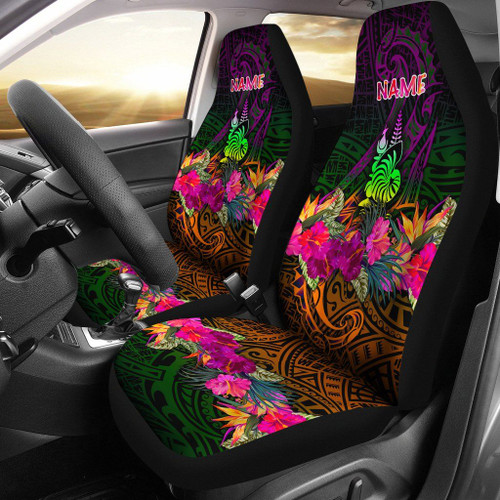 New Caledonia Polynesian Personalised Car Seat Covers - Summer Hibiscus