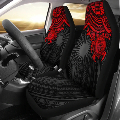 Marshall Islands Car Seat Covers - Marshall Islands Flag Red Turtle
