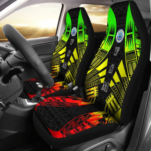 Federated States of Micronesia Car Seat Covers - FSM Seal Polynesian Tattoo Reggae