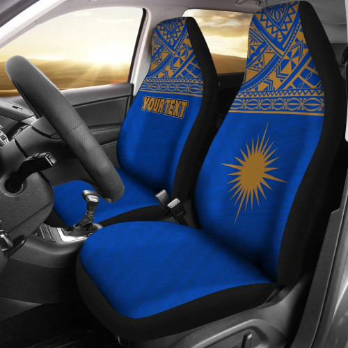 Marshall Islands Car Seat Covers - Marshall Islands Flag Polynesian Horizontal Blue