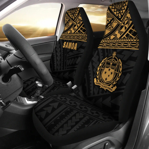 Samoa Car Seat Covers - Samoa Gold Coat Of Arms Polynesian Tattoo