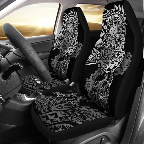 Samoa Polynesian Car Seat Covers - White Turtle Flowing