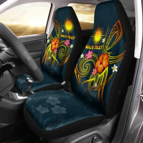 Marshall Islands Polynesian Personalised Car Seat Covers - Legend of Marshall Islands (Blue)