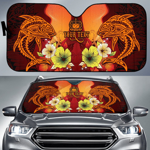 Samoa Custom Personalised Auto Sun Shades - Tribal Tuna Fish