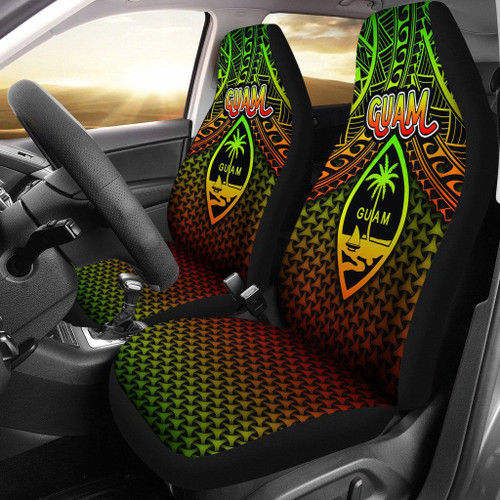 Polynesian Guam Car Seat Covers - Reggae Vintage Polynesian Patterns