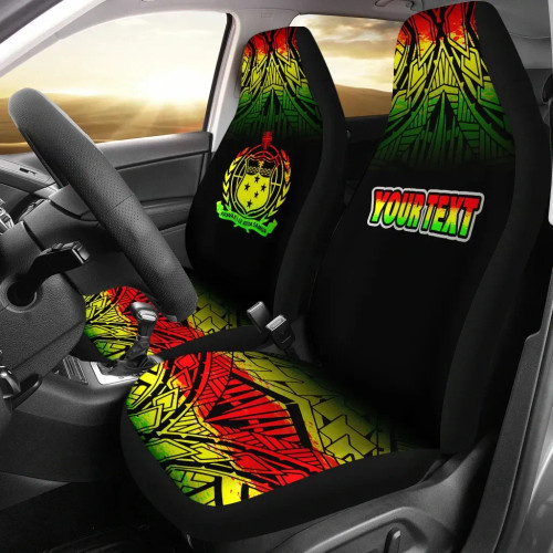 Samoa Custom Personalised Car Seat Covers - Samoa Coat Of Arms Fog Reggae Style
