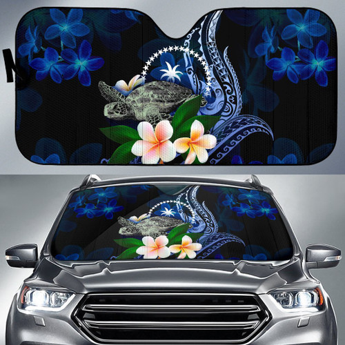 Polynesian Chuuk Sun Shades - Turtle With Plumeria Flowers