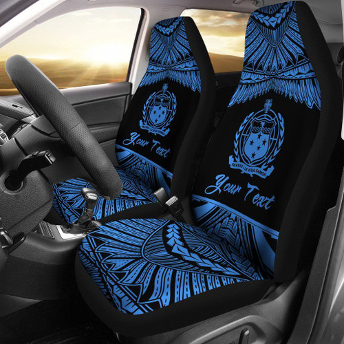 Samoa Polynesian Custom Personalised Car Seat Covers - Pride Blue Version