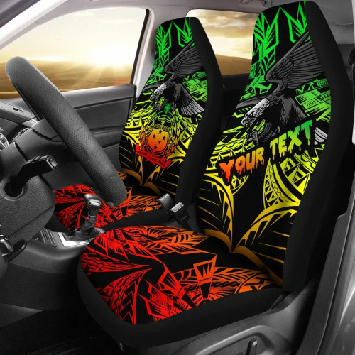 Samoa Polynesian Custom Personalised Car Seat Covers - Eagle Tribal Pattern Reggae