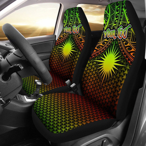 Polynesian Marshall Islands Personalised Car Seat Covers - Reggae Vintage Polynesian Patterns