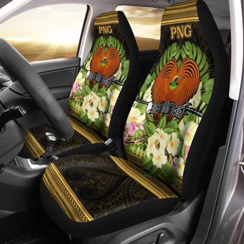Papua New Guinea Car Seat Cover - Polynesian Gold Patterns Collection