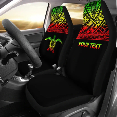 Hawaii Custom Personalised Car Seat Covers - Polynesian Turtle Reggae Horizontal