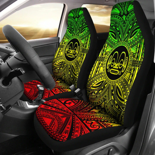 Marquesas Islands Car Seat Cover - Marquesas Islands Coat Of Arms Polynesian Reggae Style