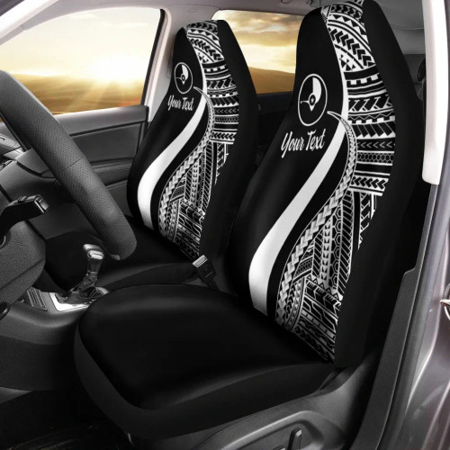 Yap Custom Personalised Car Seat Covers - White Polynesian Tentacle Tribal Pattern