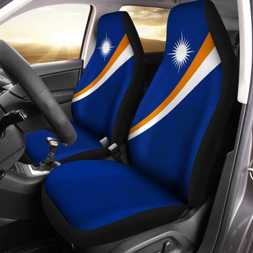 Marshall Islands Car Seat Covers - Marshall Islands Flag Micronesia Style Blue