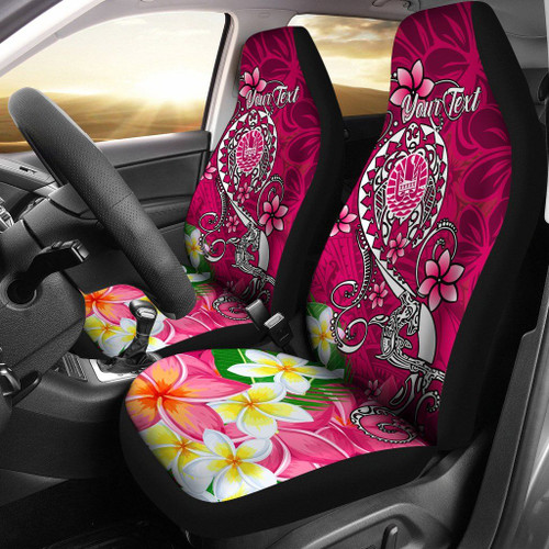 Tahiti Custom Personalised Car Seat Covers - Turtle Plumeria (Pink)