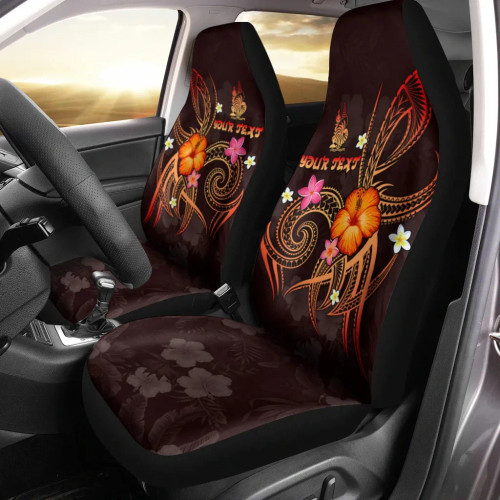 New Caledonia Polynesian Personalised Car Seat Covers - Legend of New Caledonia (Red)