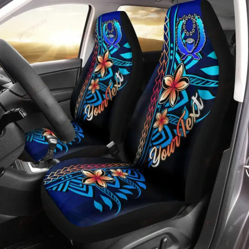 Pohnpei Custom Personalised Car Seat Covers - Vintage Tribal Mountain