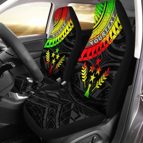 Kosrae Custom Personalised Car Seat Covers - Ginger Lei Pattern Reggae