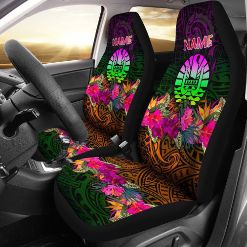 Tahiti Personalised Car Seat Covers - Summer Hibiscus