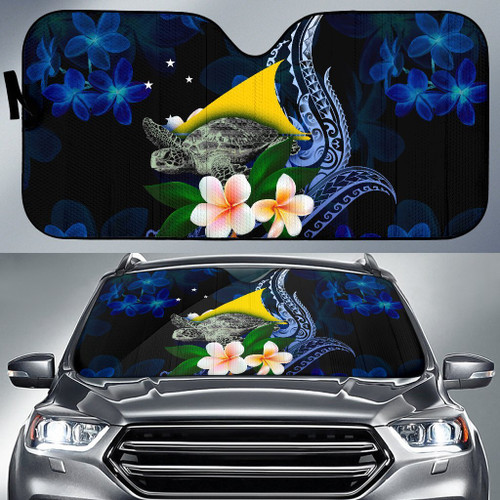 Polynesian Tokelau Sun Shades - Turtle With Plumeria Flowers