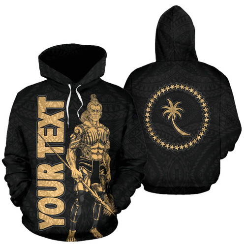 Chuuk Custom Personalised Hoodie - Micronesia Chuukese Warrior Gold