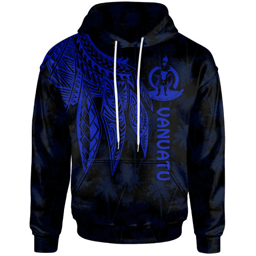 Vanuatu Hoodie - Polynesian Wings (Blue)