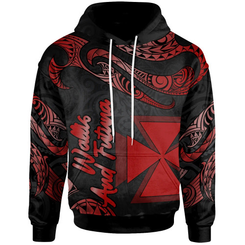 Wallis And Futuna Polynesian Hoodie - Poly Tattoo Red Version