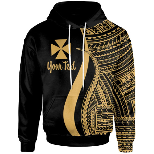 Wallis and Futuna Custom Personalised Hoodie Gold - Tentacle Tribal Pattern