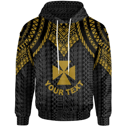 Wallis And Futuna Custom Personalised Hoodie - Polynesian Armor Style Gold
